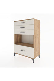Hyperion Dolap Tek Raflı 4 Çekmeceli 88x44x134 - S51M033V7B