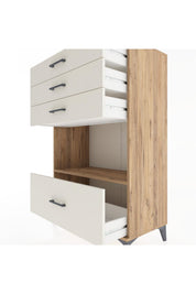 Hyperion Dolap Tek Raflı 4 Çekmeceli 88x44x134 - S51M033V7B