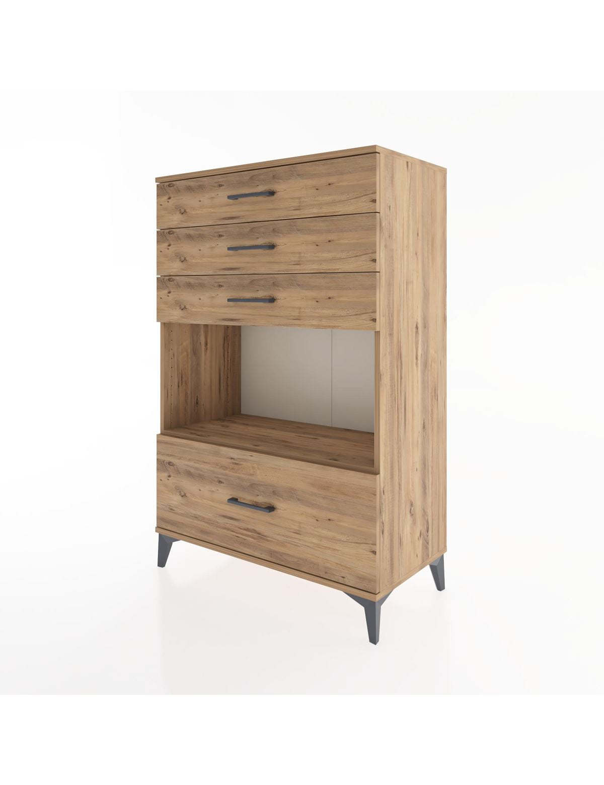 Hyperion Dolap Tek Raflı 4 Çekmeceli 88x44x134 - S51M033V9B