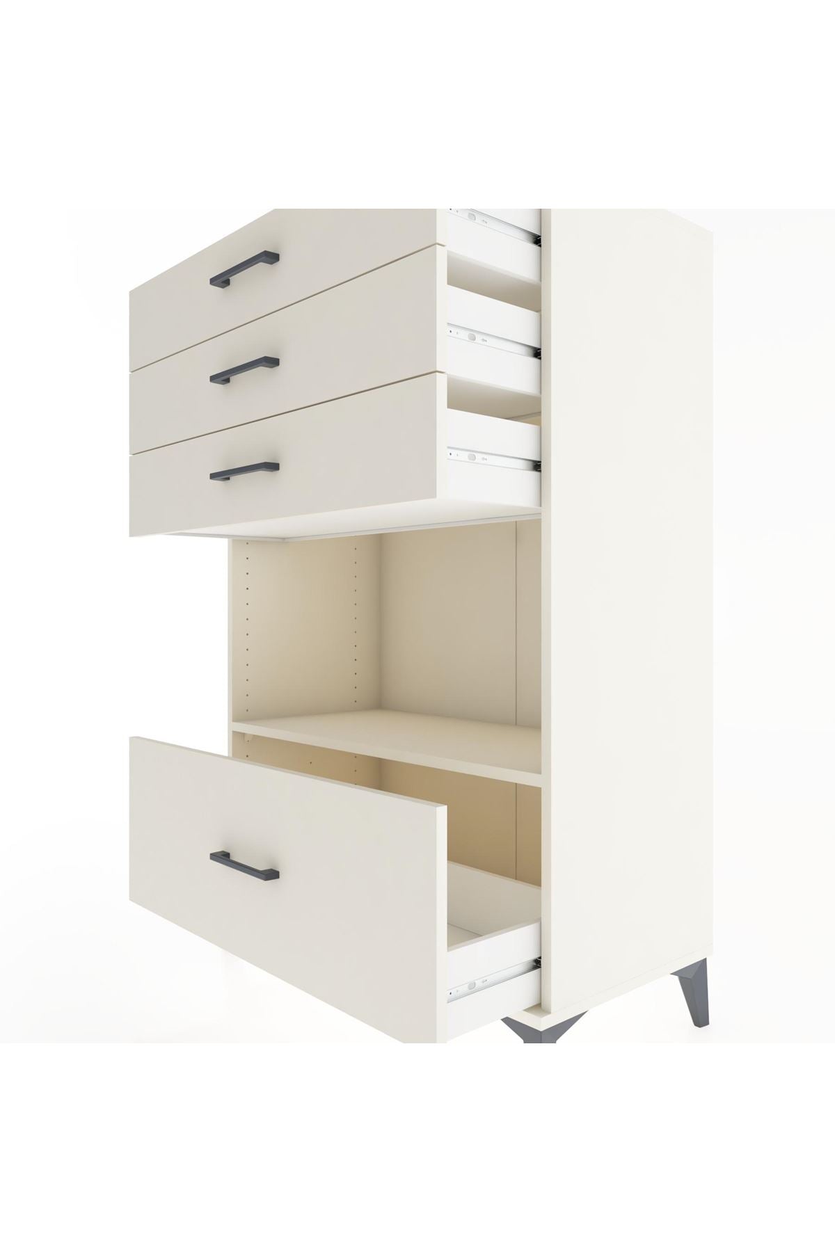 Hyperion Dolap Tek Raflı 4 Çekmeceli 88x44x134 - S51M034V1B