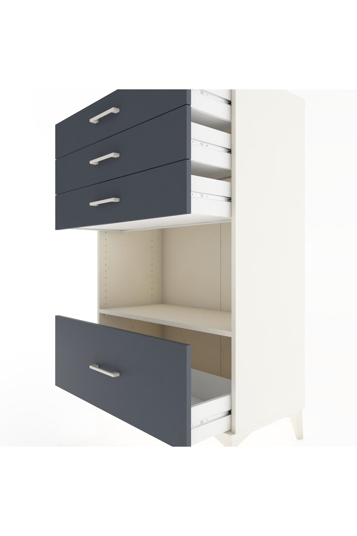 Hyperion Dolap Tek Raflı 4 Çekmeceli 88x44x134 - S51M034V2B