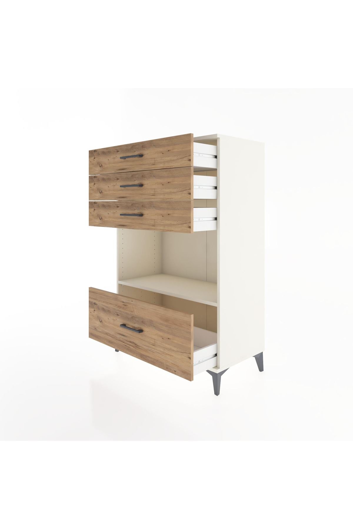 Hyperion Dolap Tek Raflı 4 Çekmeceli 88x44x134 - S51M034V3B