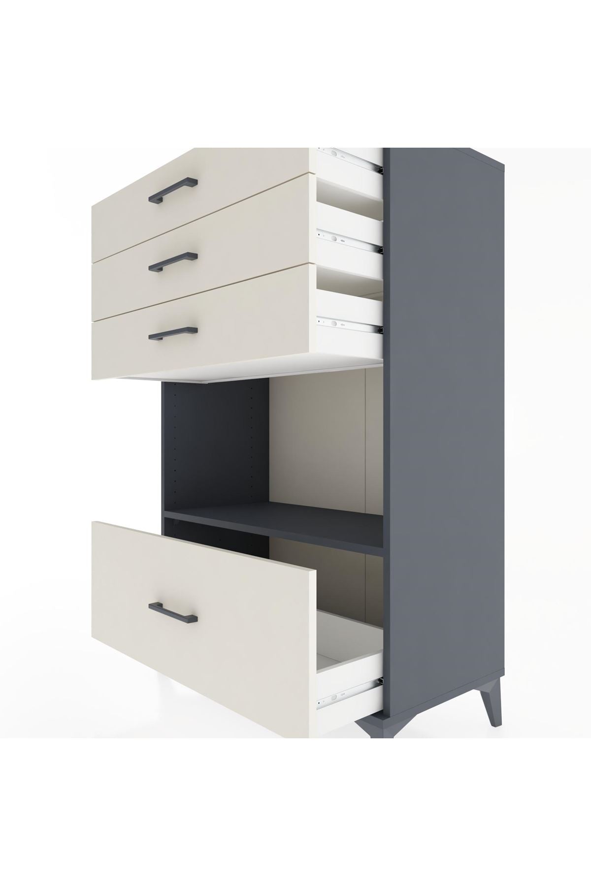 Hyperion Dolap Tek Raflı 4 Çekmeceli 88x44x134 - S51M034V4B