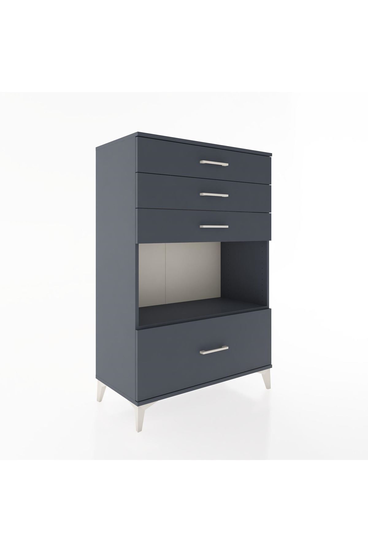 Hyperion Dolap Tek Raflı 4 Çekmeceli 88x44x134 - S51M034V5B