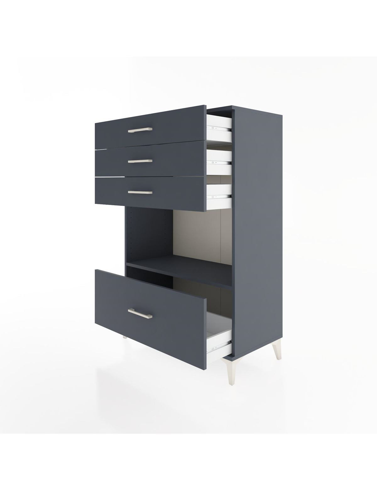 Hyperion Dolap Tek Raflı 4 Çekmeceli 88x44x134 - S51M034V5B