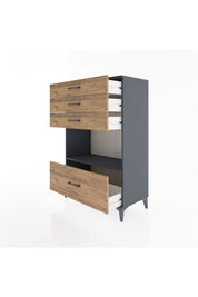 Hyperion Dolap Tek Raflı 4 Çekmeceli 88x44x134 - S51M034V6B