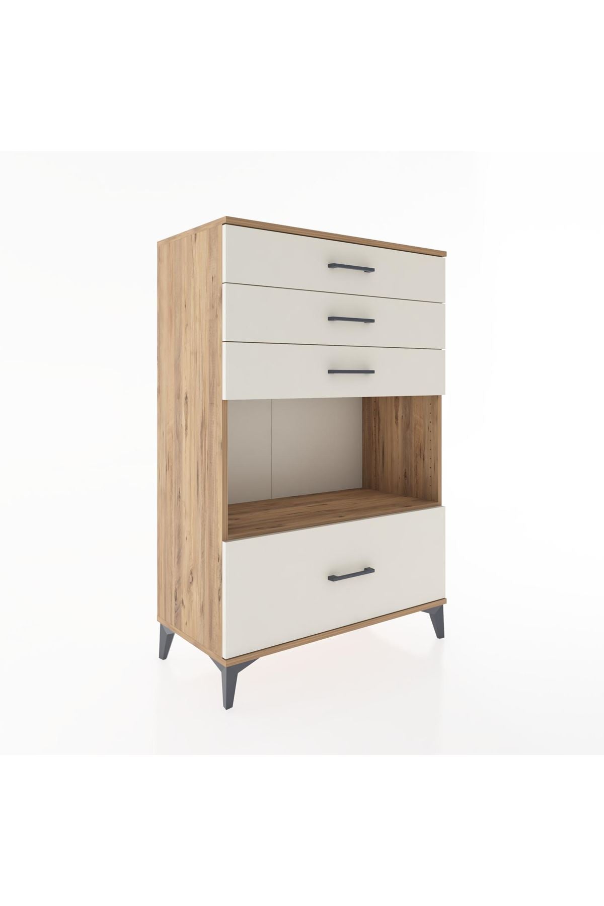 Hyperion Dolap Tek Raflı 4 Çekmeceli 88x44x134 - S51M034V7B