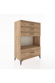 Hyperion Dolap Tek Raflı 4 Çekmeceli 88x44x134 - S51M034V9B