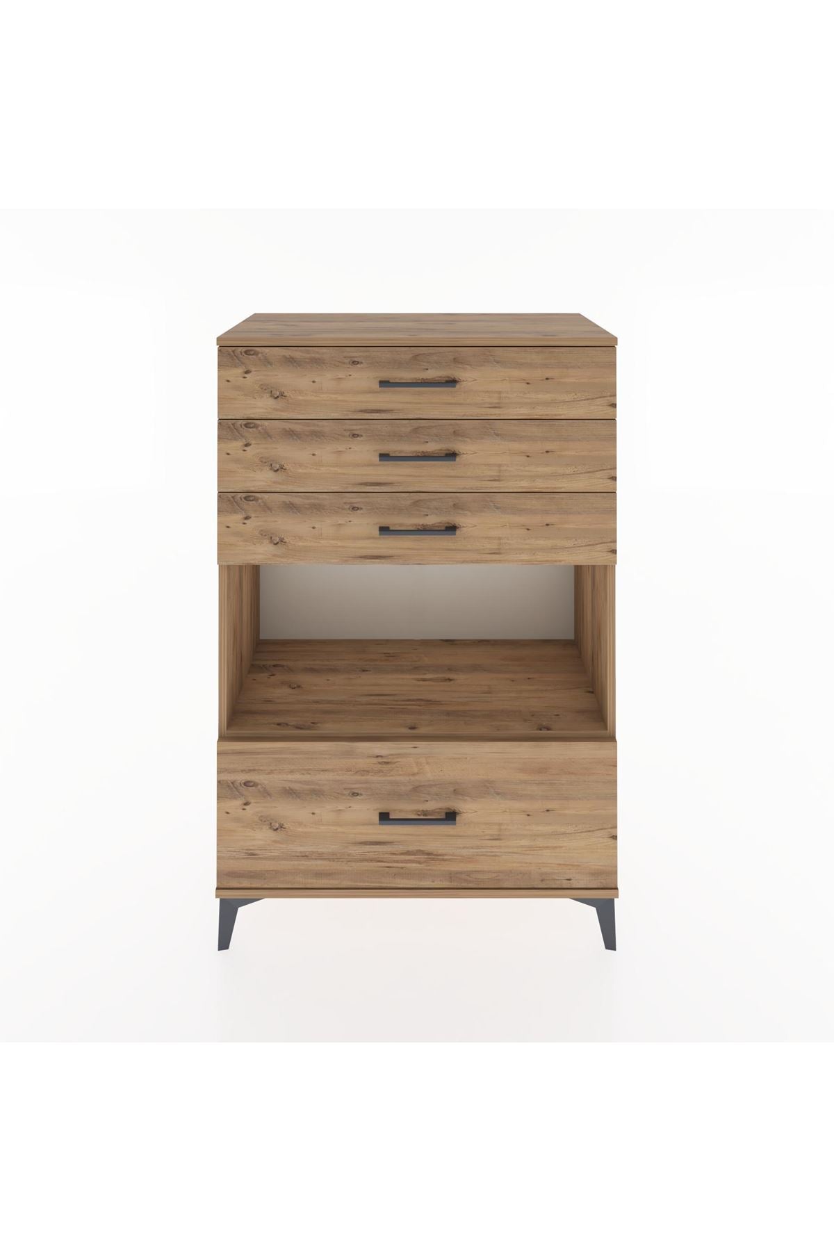 Hyperion Dolap Tek Raflı 4 Çekmeceli 88x44x134 - S51M034V9B
