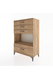 Hyperion Dolap Tek Raflı 4 Çekmeceli 88x44x134 - S51M034V9B