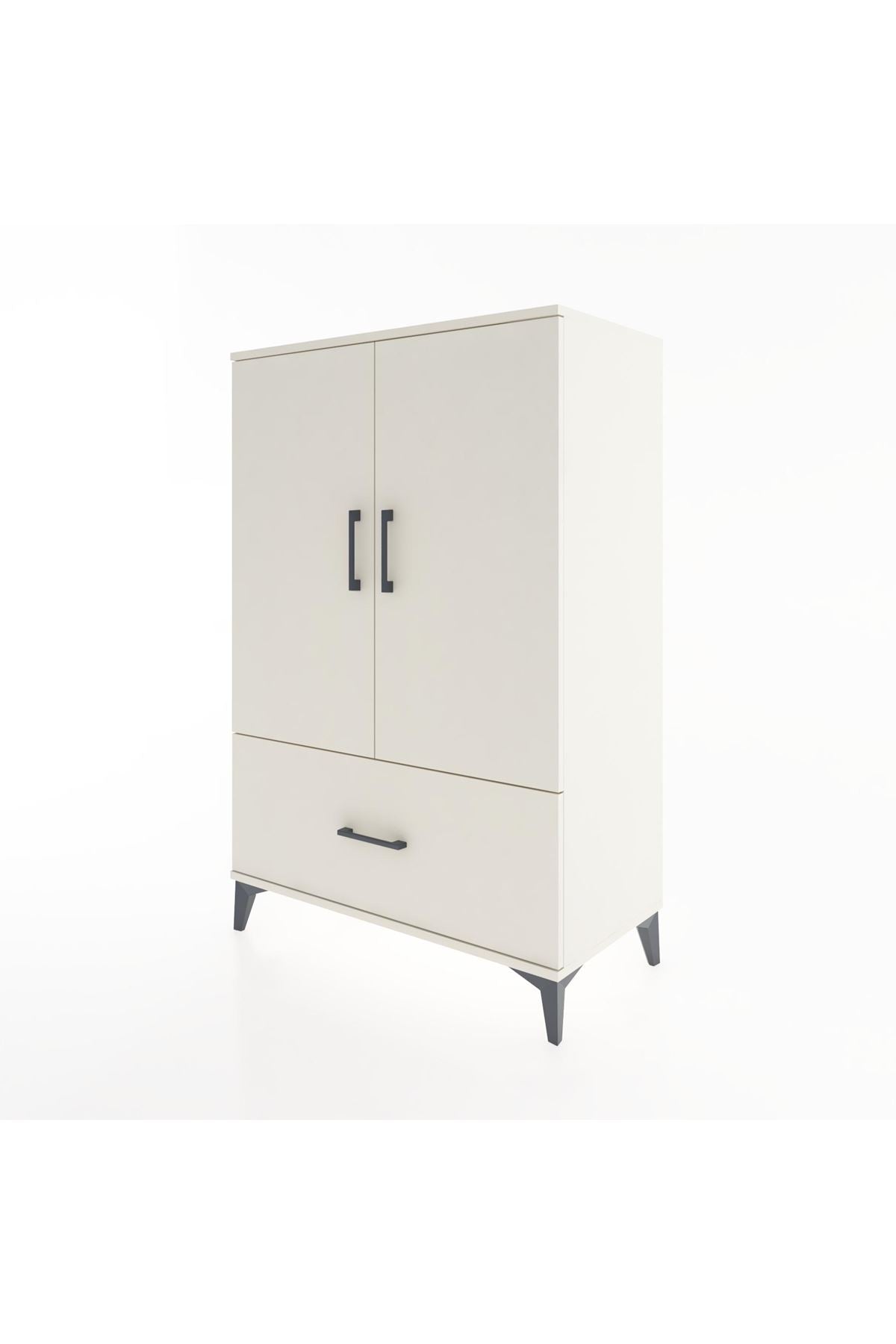 Hyperion Dolap 3 Raflı Tek Çekmeceli 2 Kapaklı 88x44x134 - S51M001V1B