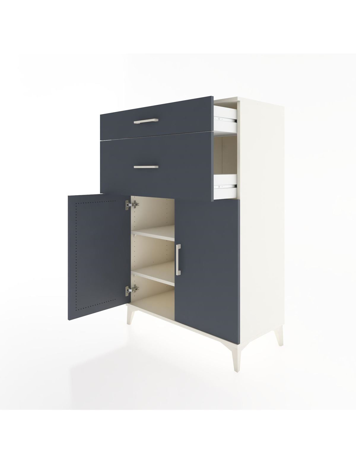 Hyperion Dolap 2 Raflı 2 Çekmeceli 2 Kapaklı 88x44x134 - S51M002V2B