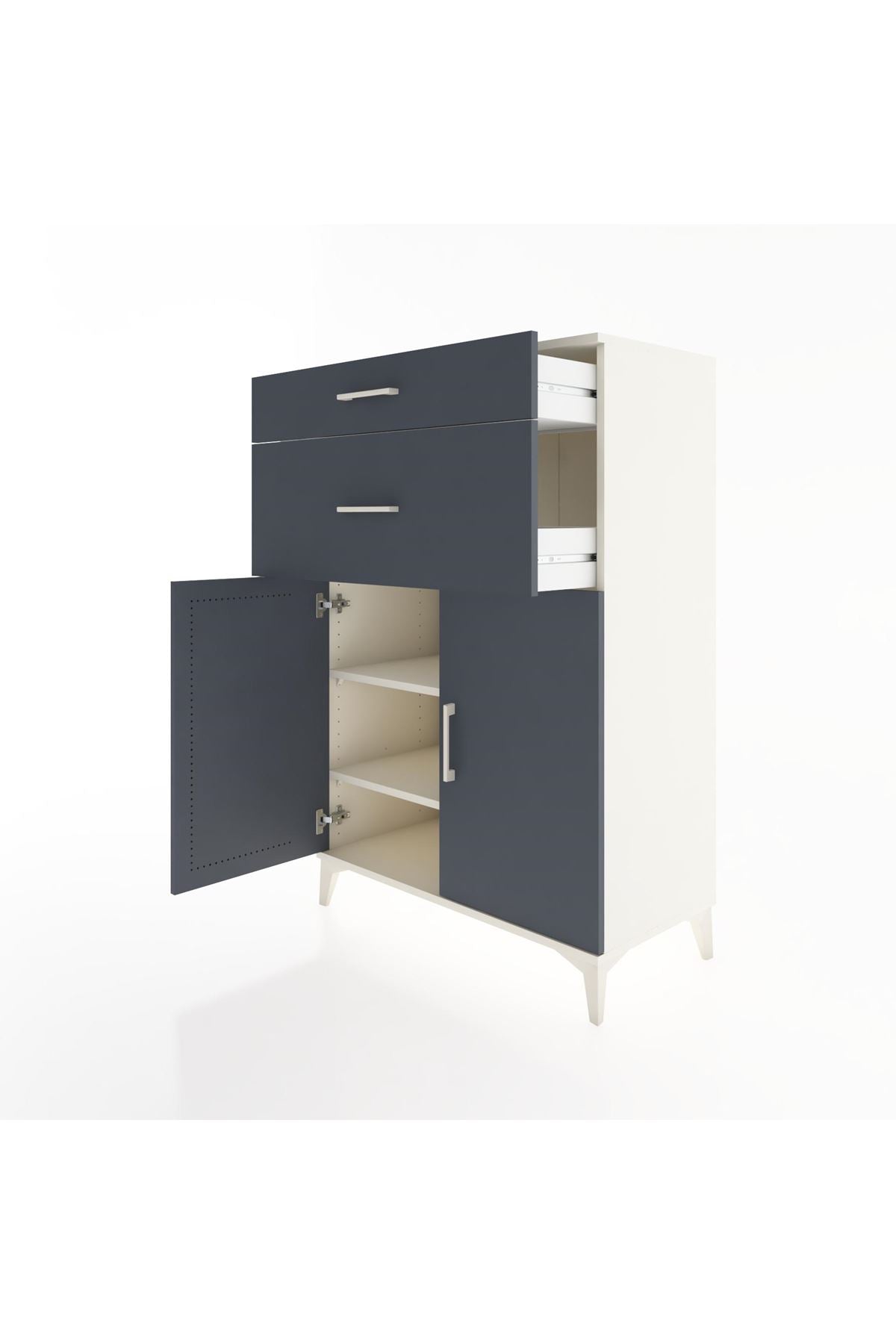 Hyperion Dolap 2 Raflı 2 Çekmeceli 2 Kapaklı 88x44x134 - S51M002V2B
