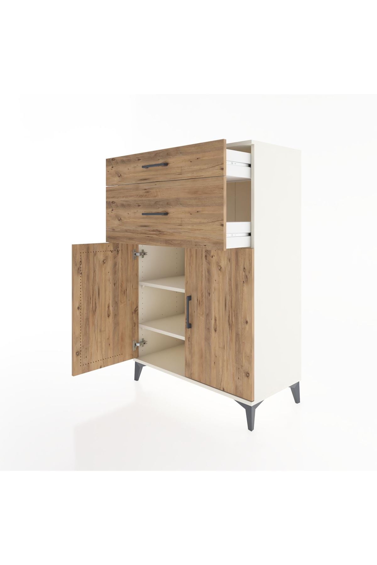 Hyperion Dolap 2 Raflı 2 Çekmeceli 2 Kapaklı 88x44x134 - S51M002V3B