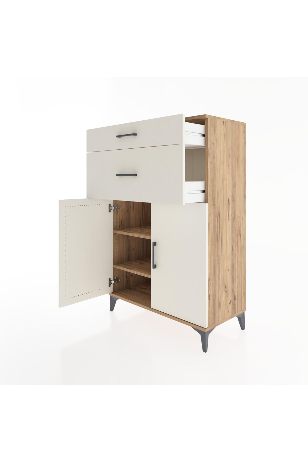 Hyperion Dolap 2 Raflı 2 Çekmeceli 2 Kapaklı 88x44x134 - S51M002V7B