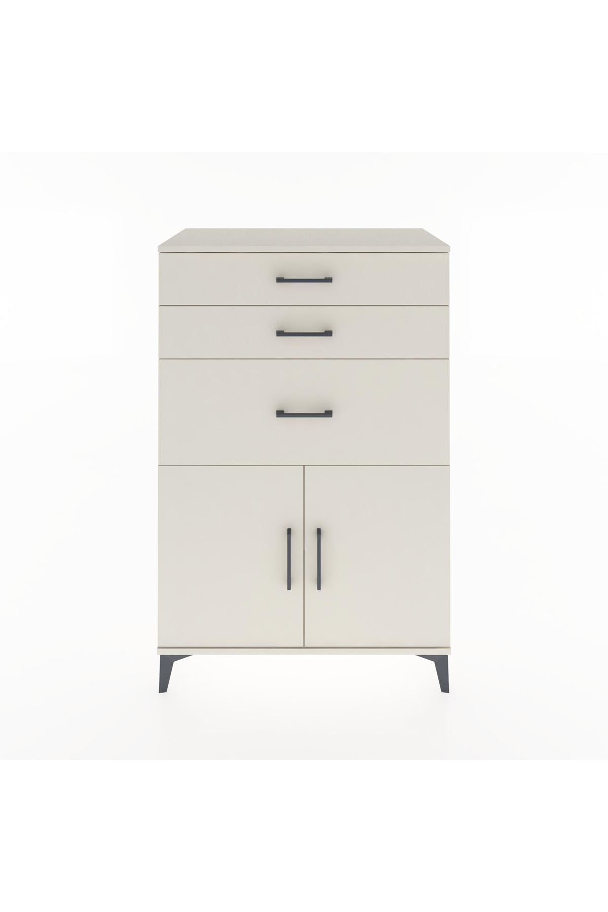 Hyperion Dolap Tek Raflı 3 Çekmeceli 2 Kapaklı 88x44x134 - S51M003V1B