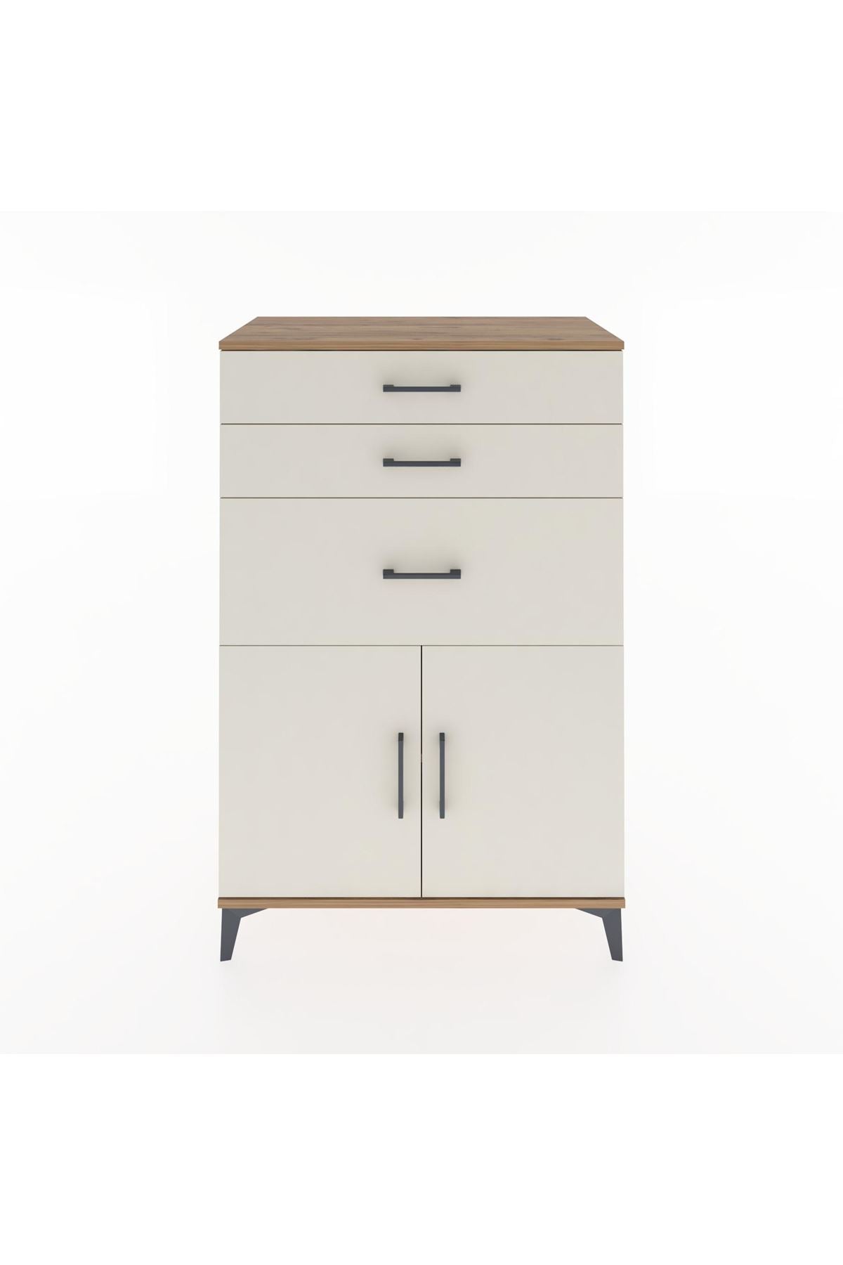 Hyperion Dolap Tek Raflı 3 Çekmeceli 2 Kapaklı 88x44x134 - S51M003V7B