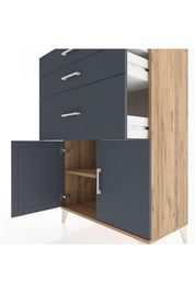 Hyperion Dolap Tek Raflı 3 Çekmeceli 2 Kapaklı 88x44x134 - S51M003V8B