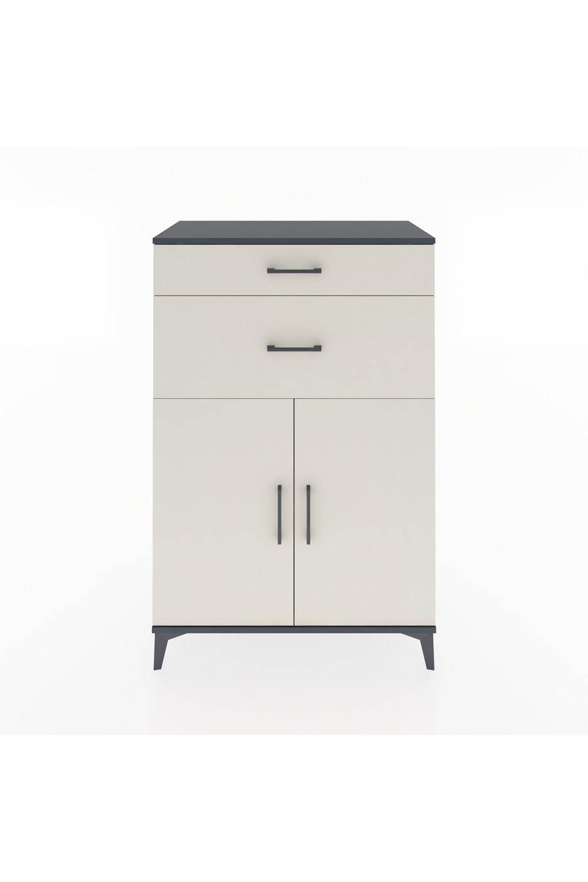 Hyperion Dolap Tek Raflı 2 Çekmeceli 2 Kapaklı 88x44x134 - S51M004V4B
