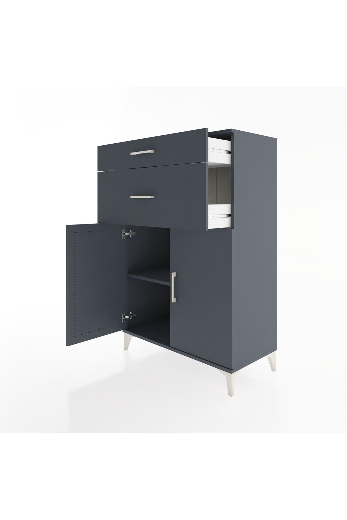 Hyperion Dolap Tek Raflı 2 Çekmeceli 2 Kapaklı 88x44x134 - S51M004V5B