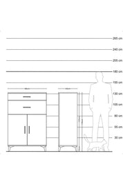 Hyperion Dolap Tek Raflı 2 Çekmeceli 2 Kapaklı 88x44x134 - S51M004V5B