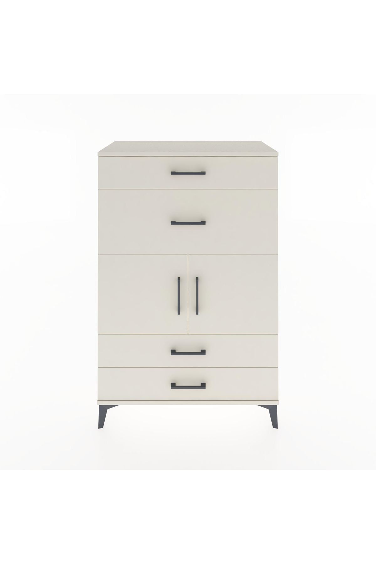Hyperion Dolap Tek Raflı 4 Çekmeceli 2 Kapaklı 88x44x134 - S51M005V1B