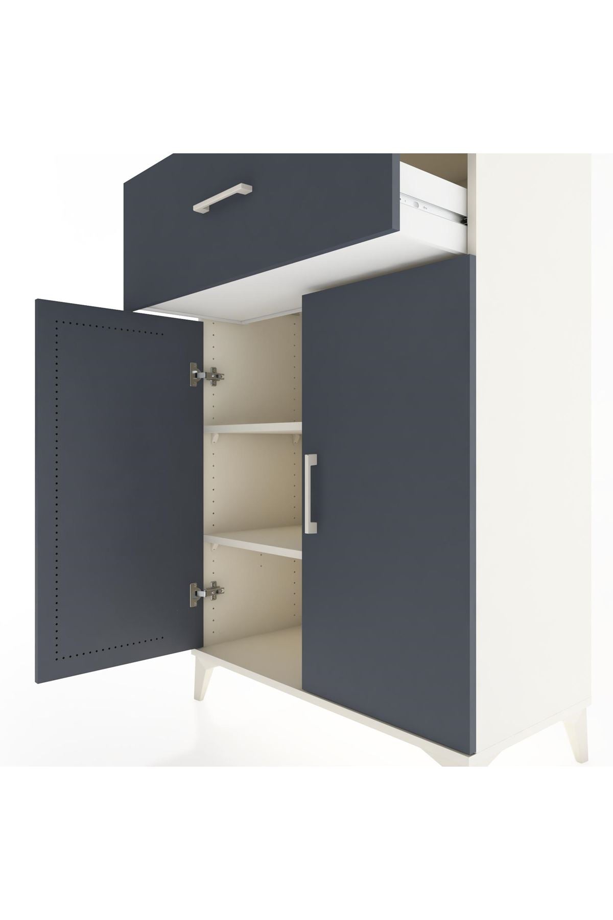 Hyperion Dolap 2 Raflı Tek Çekmeceli 2 Kapaklı 88x44x134 - S51M006V2B