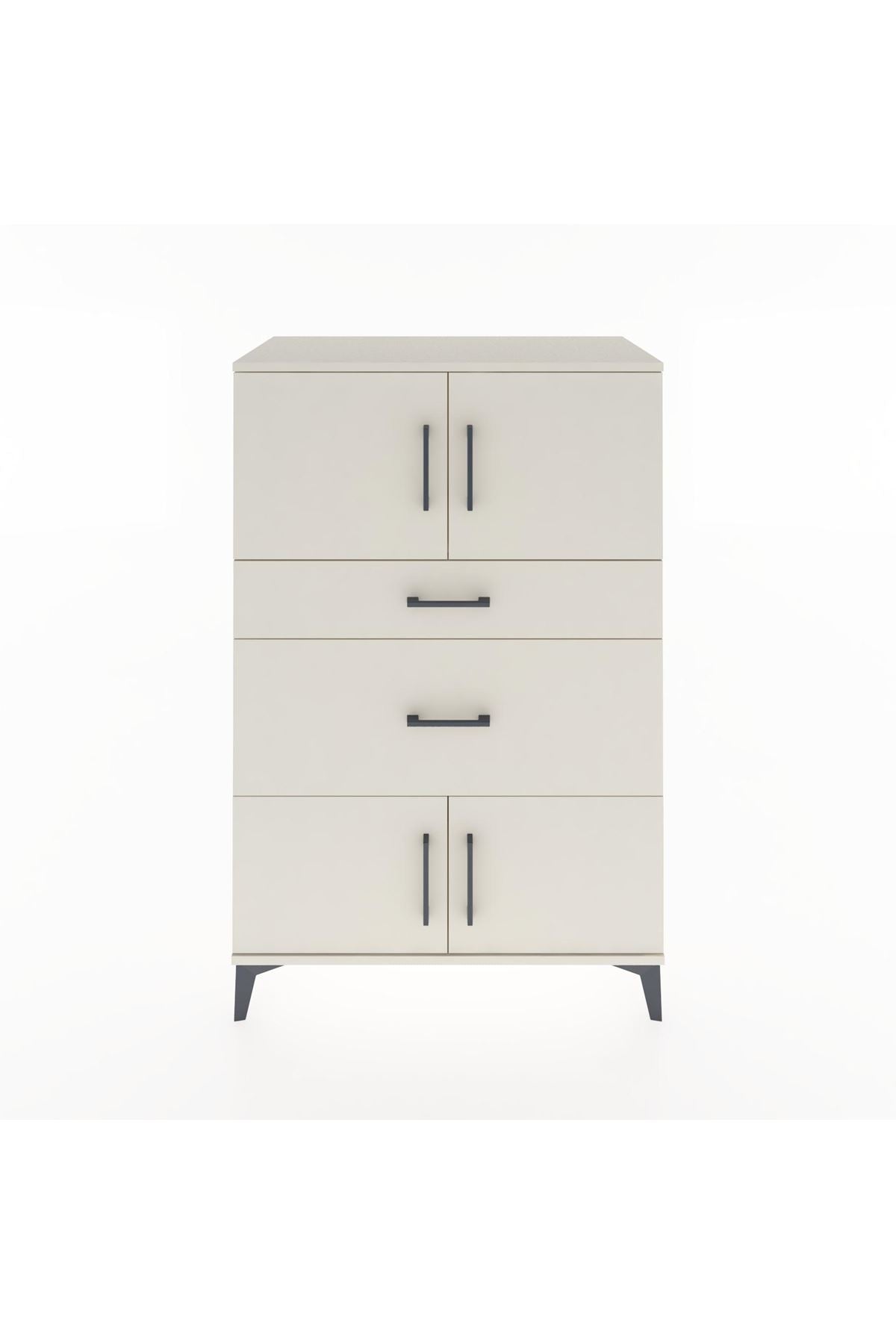Hyperion Dolap Tek Raflı 2 Çekmeceli 4 Kapaklı 88x44x134 - S51M007V1B