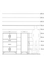 Hyperion Dolap Tek Raflı 2 Çekmeceli 4 Kapaklı 88x44x134 - S51M007V5B