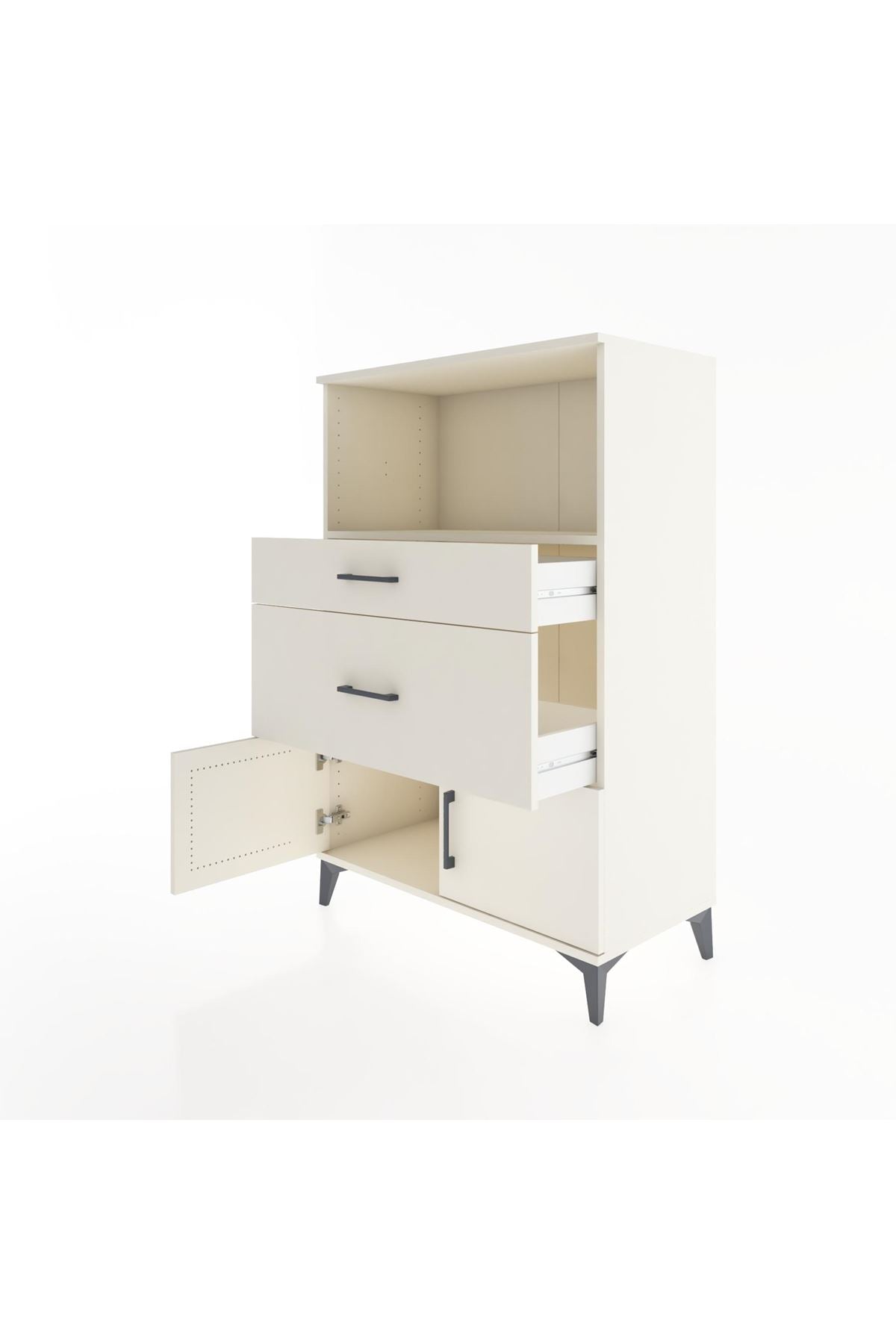 Hyperion Dolap Tek Raflı 2 Çekmeceli 2 Kapaklı 88x44x134 - S51M008V1B