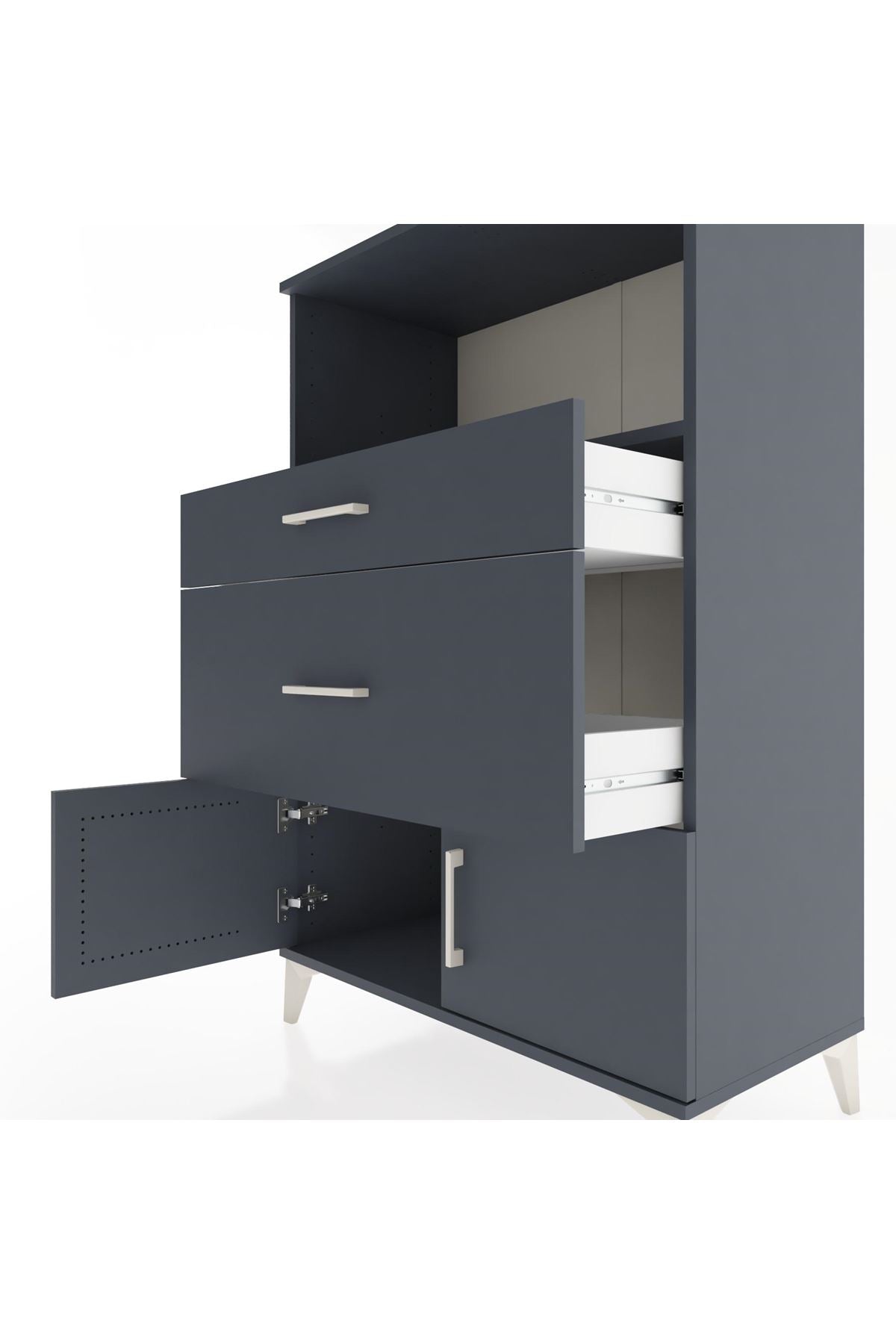 Hyperion Dolap Tek Raflı 2 Çekmeceli 2 Kapaklı 88x44x134 - S51M008V5B