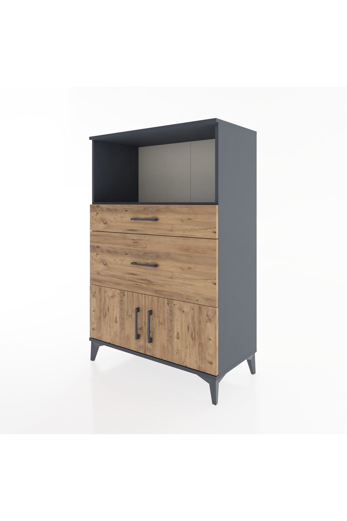 Hyperion Dolap Tek Raflı 2 Çekmeceli 2 Kapaklı 88x44x134 - S51M008V6B
