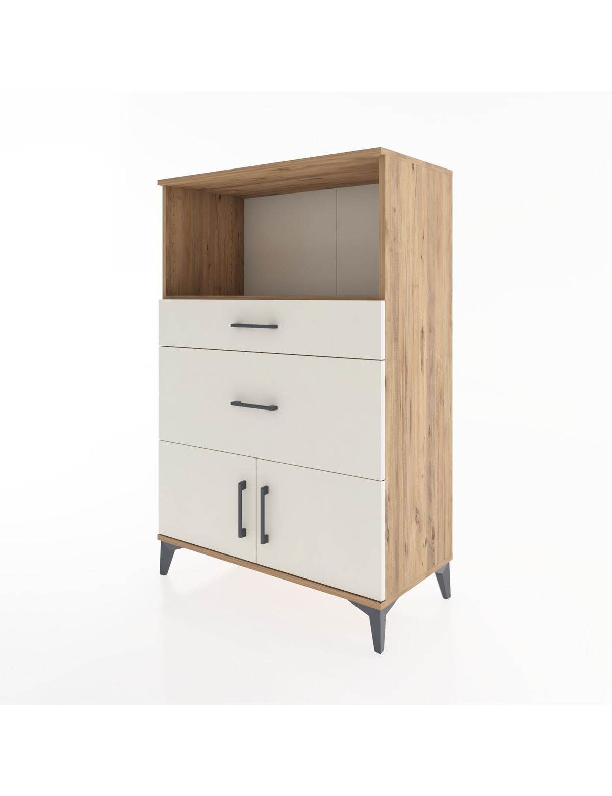 Hyperion Dolap Tek Raflı 2 Çekmeceli 2 Kapaklı 88x44x134 - S51M008V7B