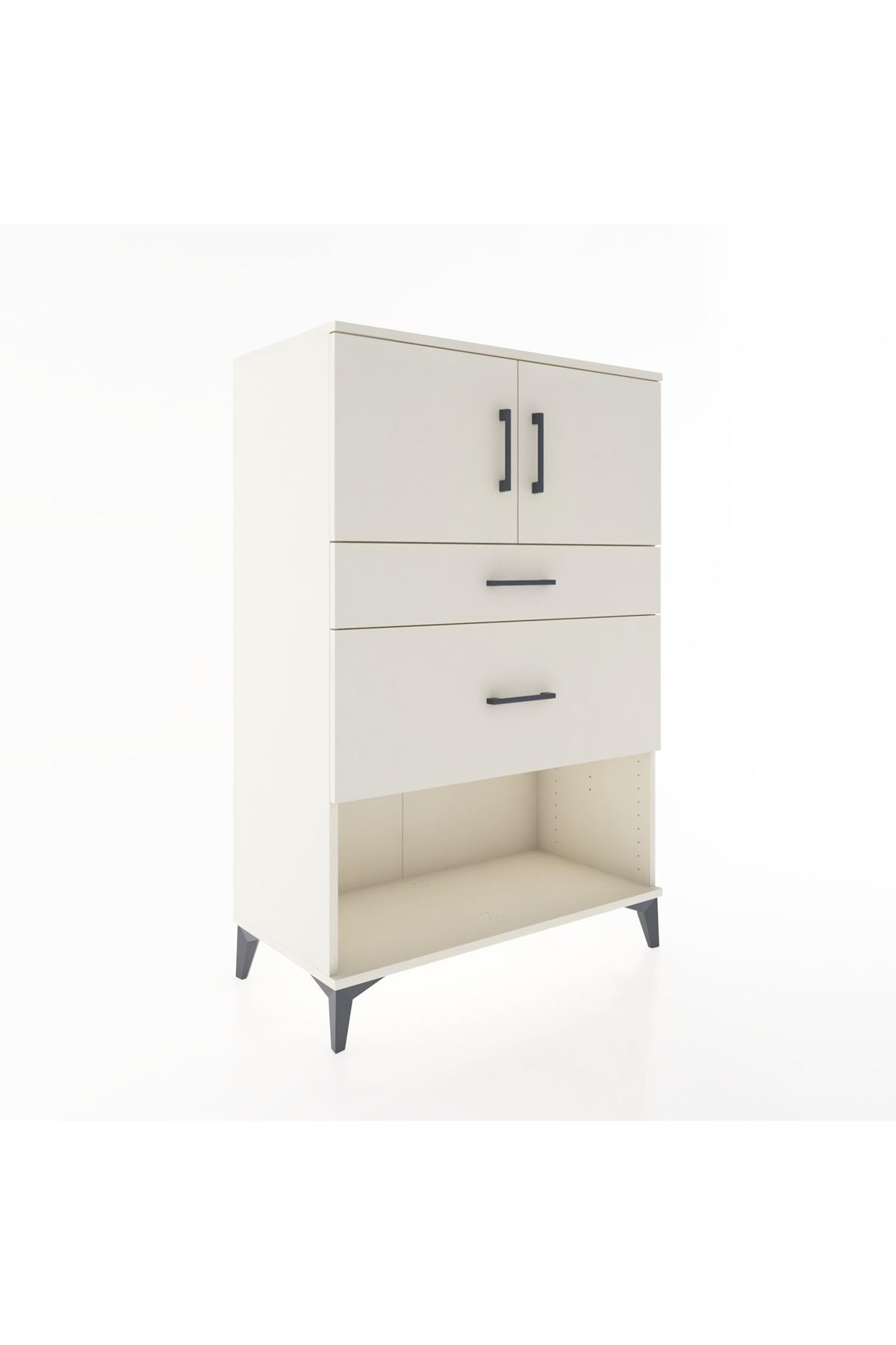 Hyperion Dolap Tek Raflı 2 Çekmeceli 2 Kapaklı 88x44x134 - S51M009V1B