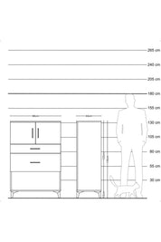 Hyperion Dolap Tek Raflı 2 Çekmeceli 2 Kapaklı 88x44x134 - S51M009V3B