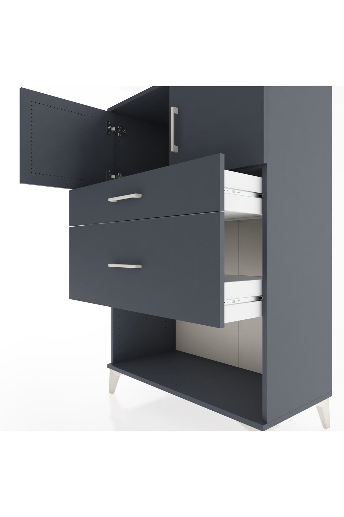 Hyperion Dolap Tek Raflı 2 Çekmeceli 2 Kapaklı 88x44x134 - S51M009V5B