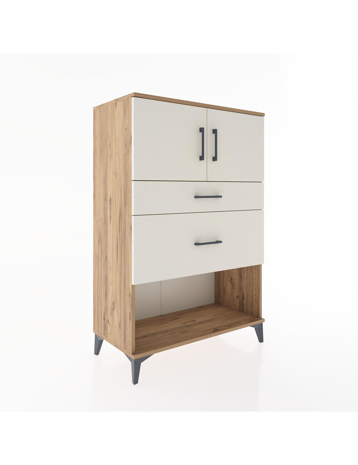 Hyperion Dolap Tek Raflı 2 Çekmeceli 2 Kapaklı 88x44x134 - S51M009V7B