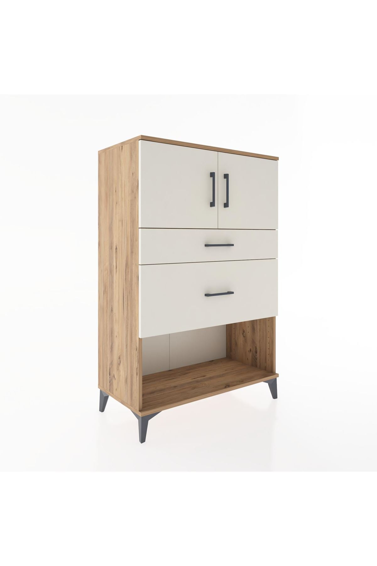Hyperion Dolap Tek Raflı 2 Çekmeceli 2 Kapaklı 88x44x134 - S51M009V7B