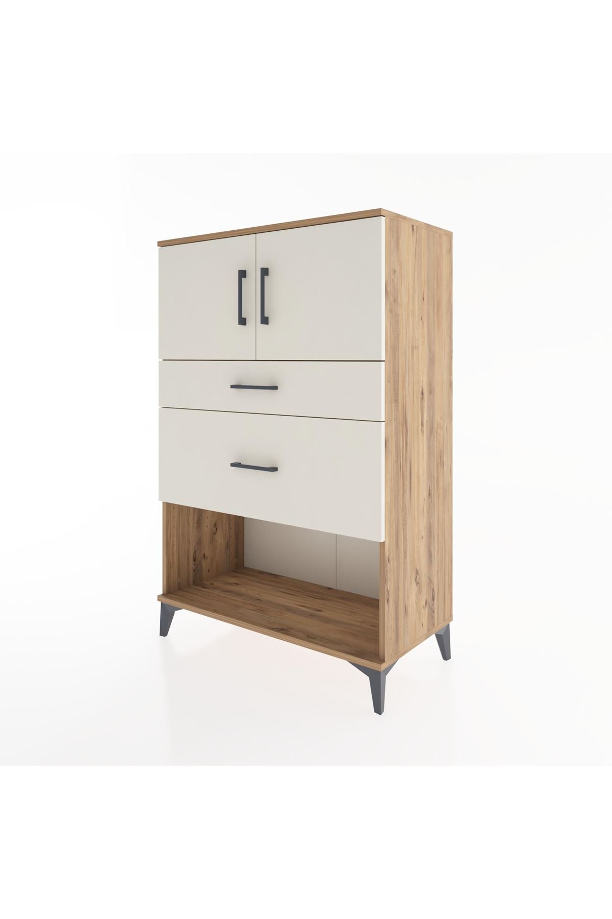 Hyperion Dolap Tek Raflı 2 Çekmeceli 2 Kapaklı 88x44x134 - S51M009V7B