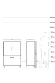 Hyperion Dolap 2 Raflı 2 Çekmeceli 2 Kapaklı 88x44x134 - S51M010V1B
