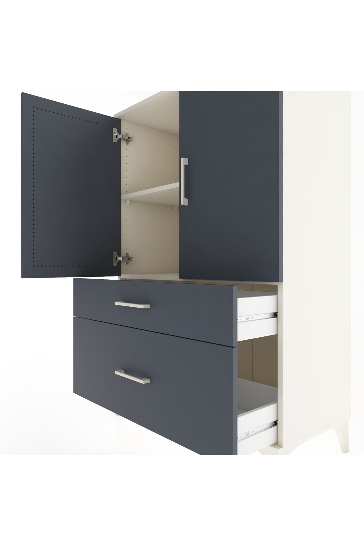 Hyperion Dolap 2 Raflı 2 Çekmeceli 2 Kapaklı 88x44x134 - S51M010V2B