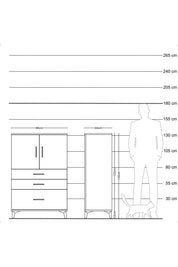 Hyperion Dolap 2 Raflı 3 Çekmeceli 2 Kapaklı 88x44x134 - S51M011V2B