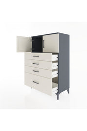 Hyperion Dolap Tek Raflı 4 Çekmeceli 2 Kapaklı 88x44x134 - S51M012V4B