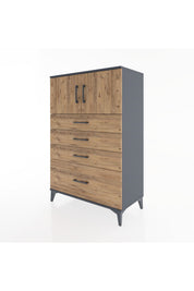 Hyperion Dolap Tek Raflı 4 Çekmeceli 2 Kapaklı 88x44x134 - S51M012V6B