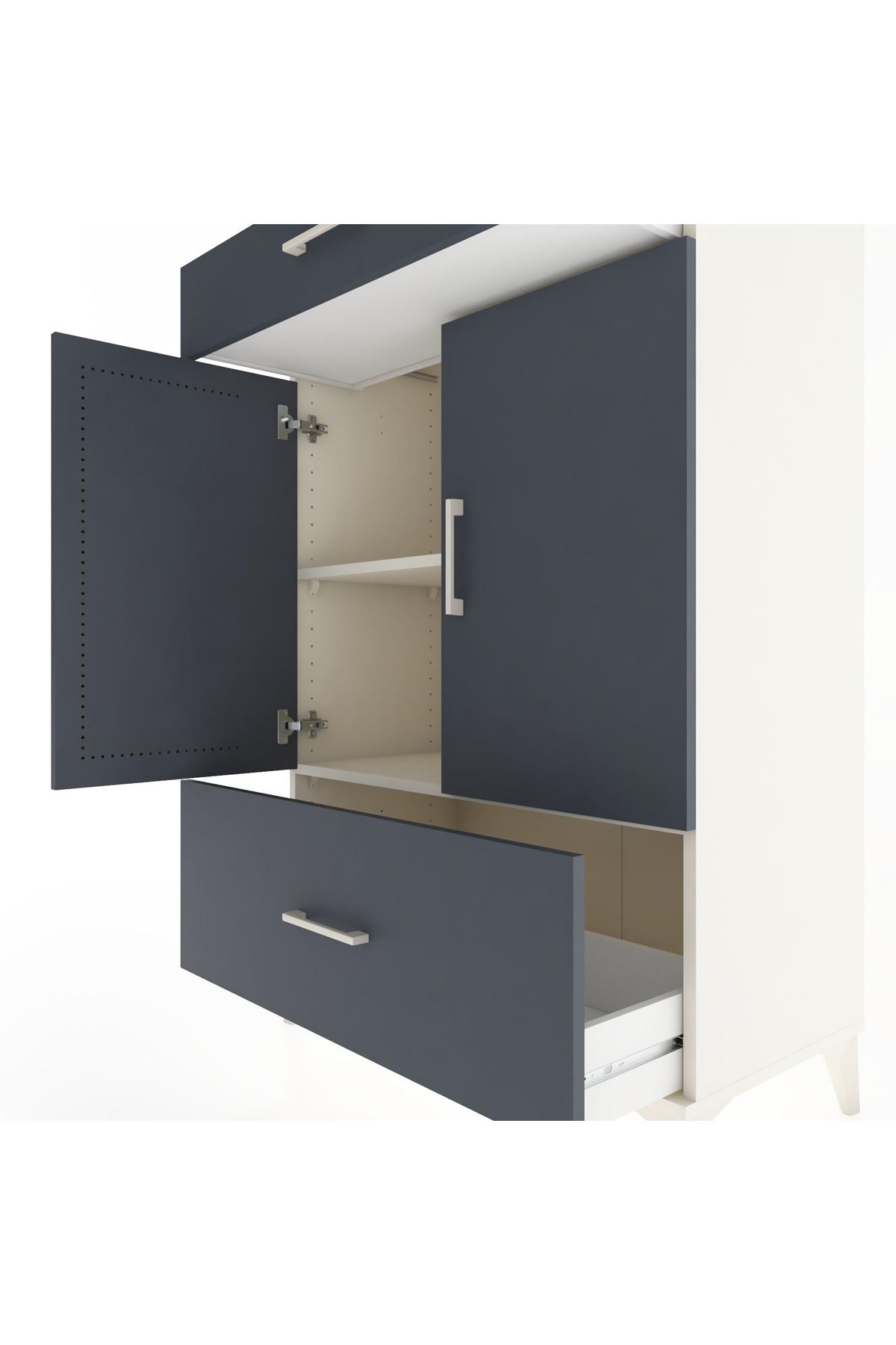 Hyperion Dolap 2 Raflı 2 Çekmeceli 2 Kapaklı 88x44x134 - S51M013V2B