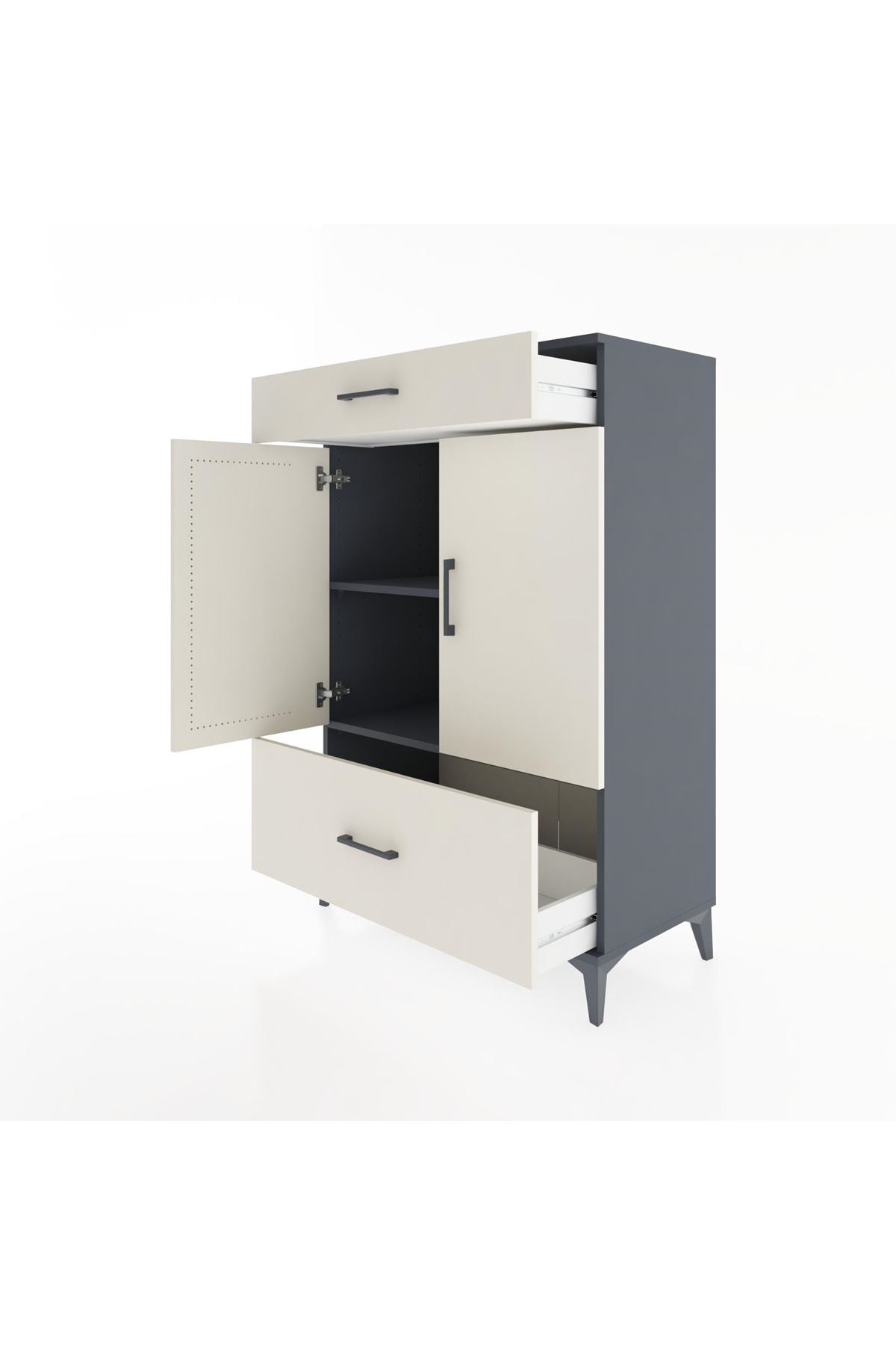 Hyperion Dolap 2 Raflı 2 Çekmeceli 2 Kapaklı 88x44x134 - S51M013V4B