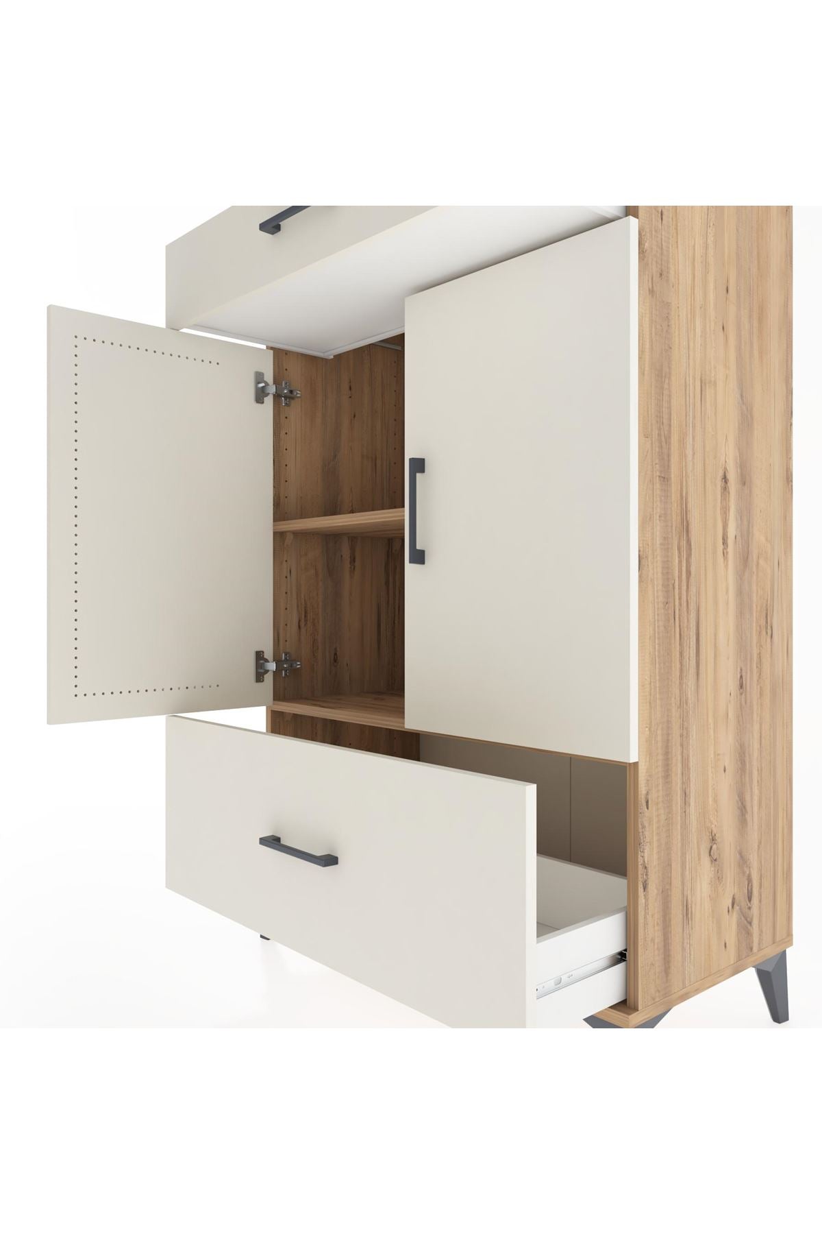 Hyperion Dolap 2 Raflı 2 Çekmeceli 2 Kapaklı 88x44x134 - S51M013V7B