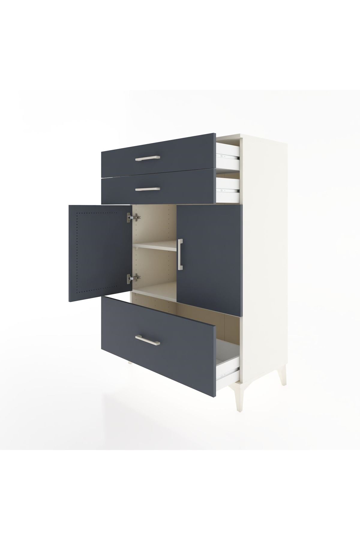 Hyperion Dolap 2 Raflı 3 Çekmeceli 2 Kapaklı 88x44x134 - S51M014V2B