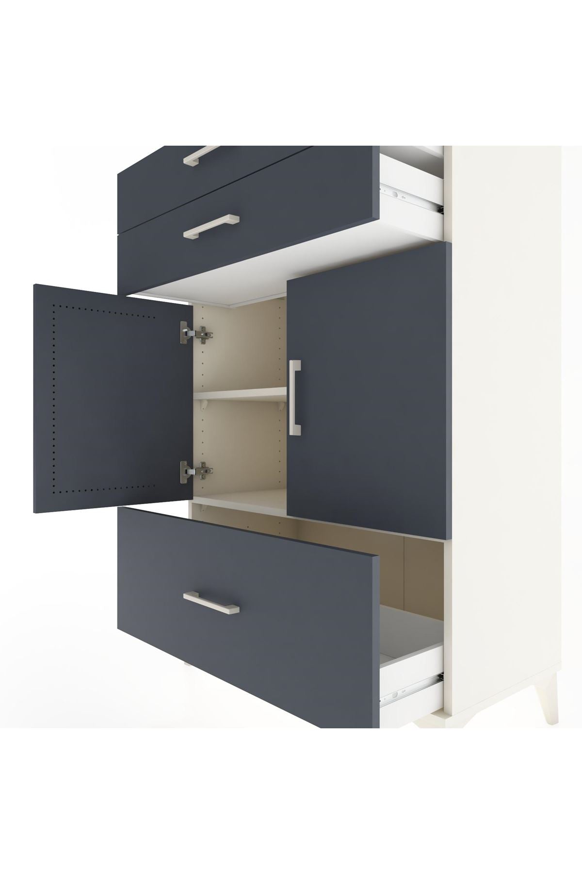 Hyperion Dolap 2 Raflı 3 Çekmeceli 2 Kapaklı 88x44x134 - S51M014V2B