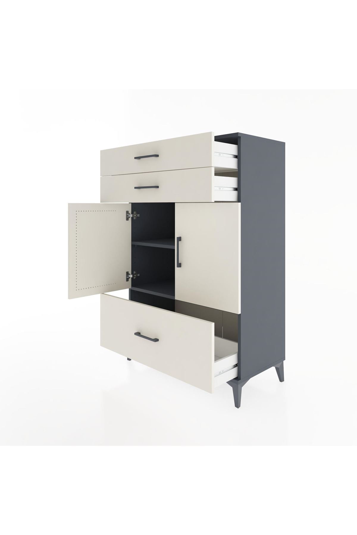 Hyperion Dolap 2 Raflı 3 Çekmeceli 2 Kapaklı 88x44x134 - S51M014V4B